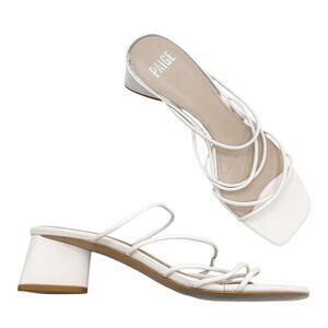 Paige Gemma Strappy Block Heel Sandal in White Size 8